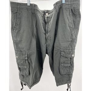 NEW WENVEN Mens Cotton Twill Cargo Shorts Charcoal Size 44 NWT NOS